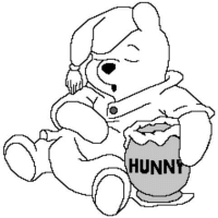 A coloring page of winnie the pooh